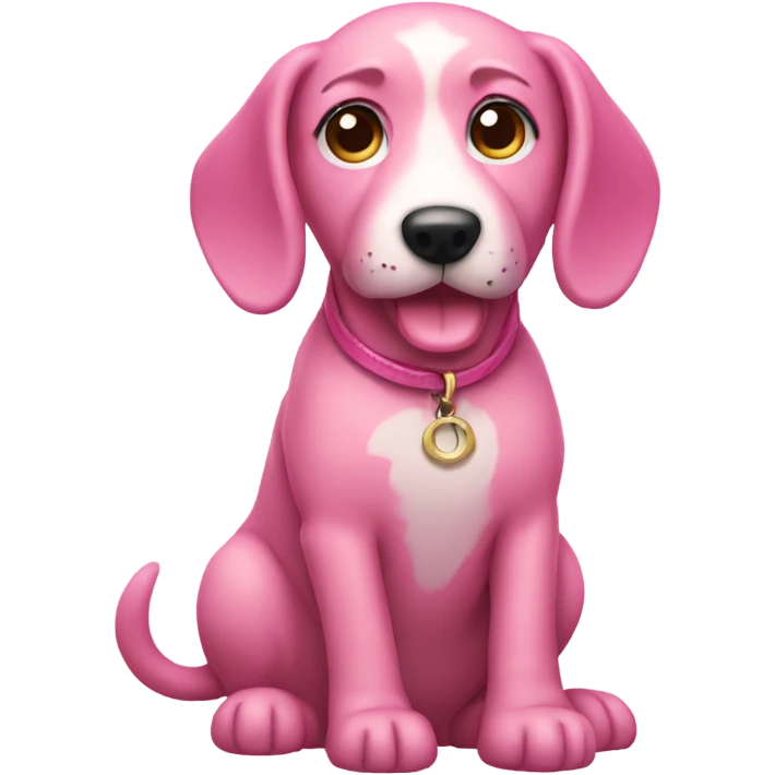 A pink dog emoji