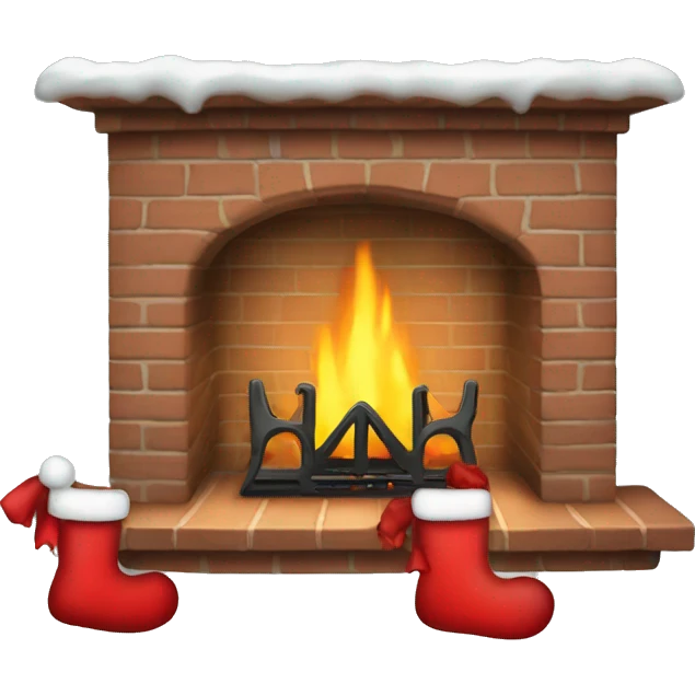 Fireplace with christmasstocking emoji