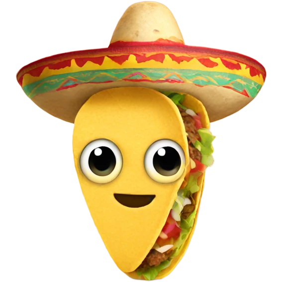 Taco wearing a sombrero emoji
