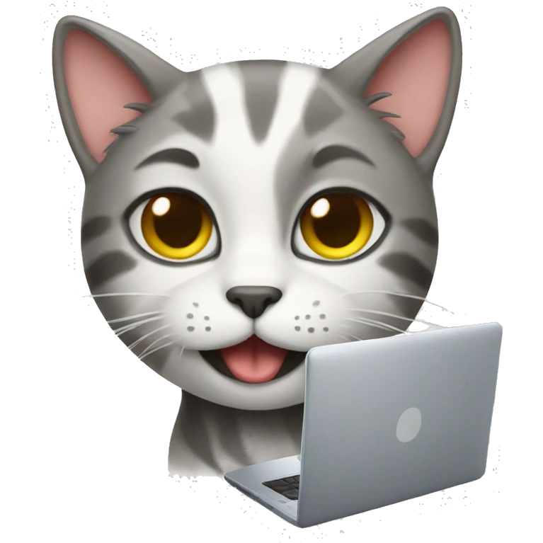 cat with pc emoji