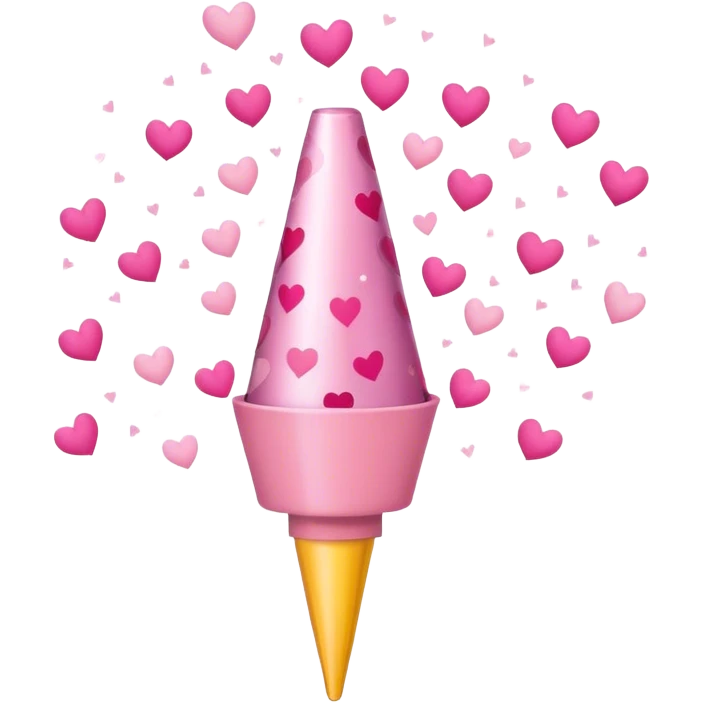 party popper light pink with hears emoji