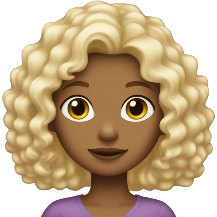 Tan girl with curly light blonde hair emoji