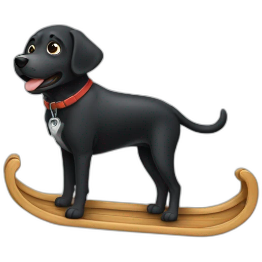 Un chien noir qui fais du toboggan emoji