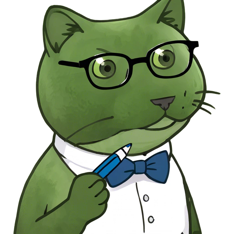 Cat with pen emoji