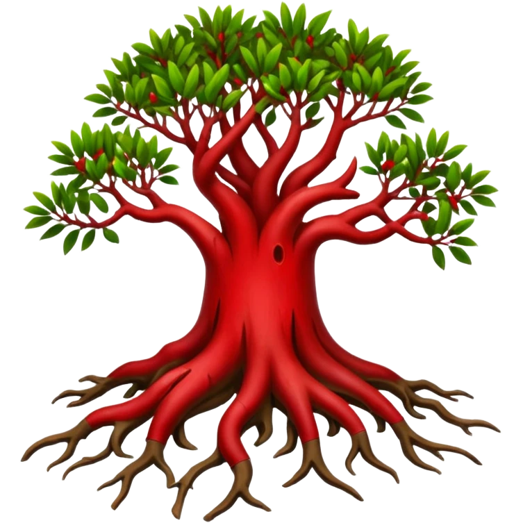 degraded or removed red mangrove and remnoved or cut roots emoji