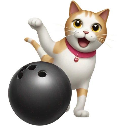 A cat bowling emoji