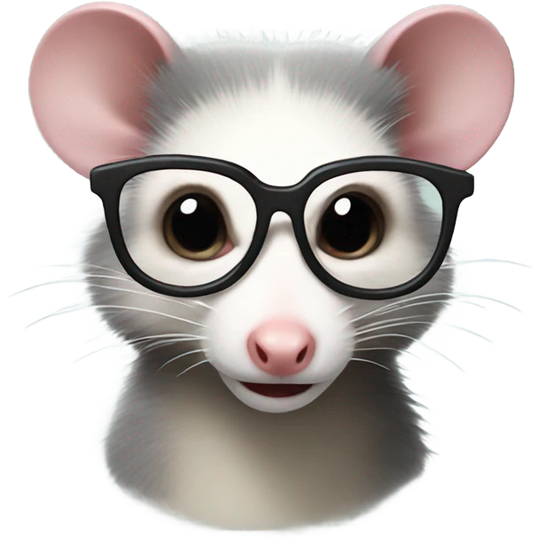 Opossum with glasses emoji