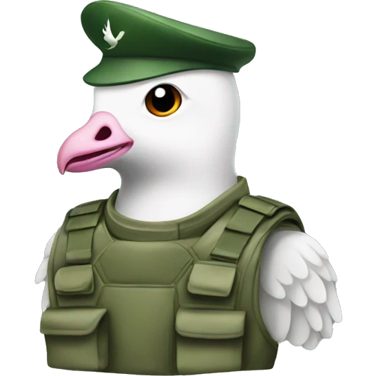 Dove with a green military helmet emoji