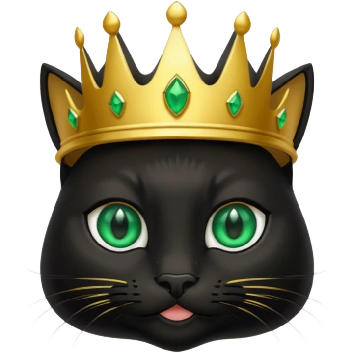 Black cat wearing a crown emoji