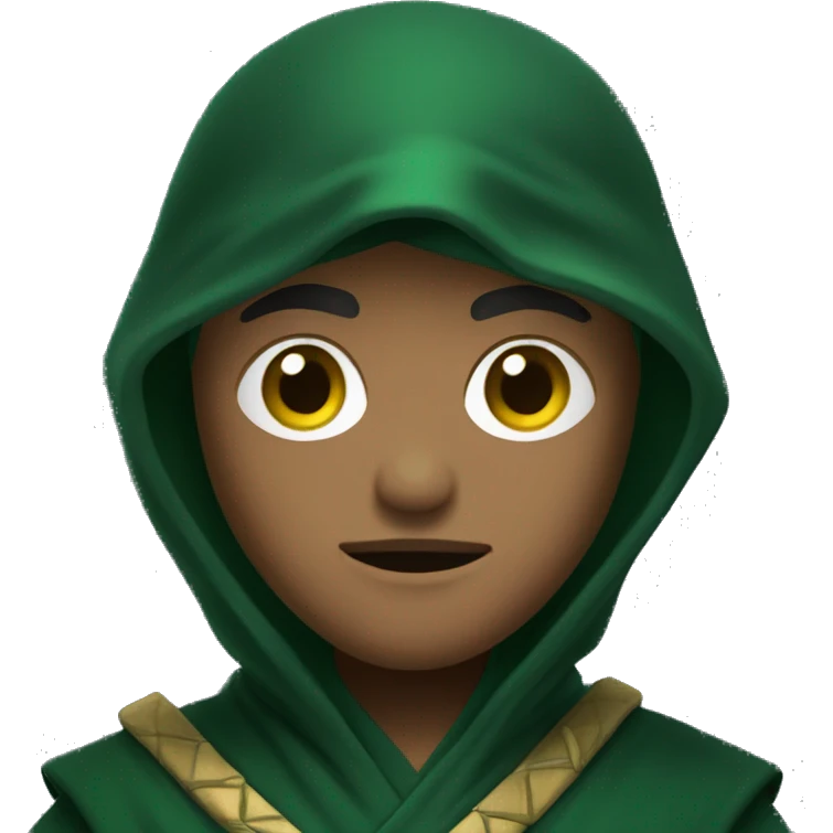 ninja wizard (light skin) with the dark green clothe emoji