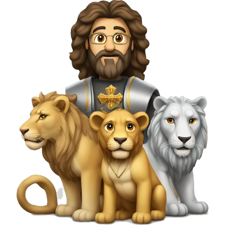 iglesia con 2 leones a su arrededor emoji