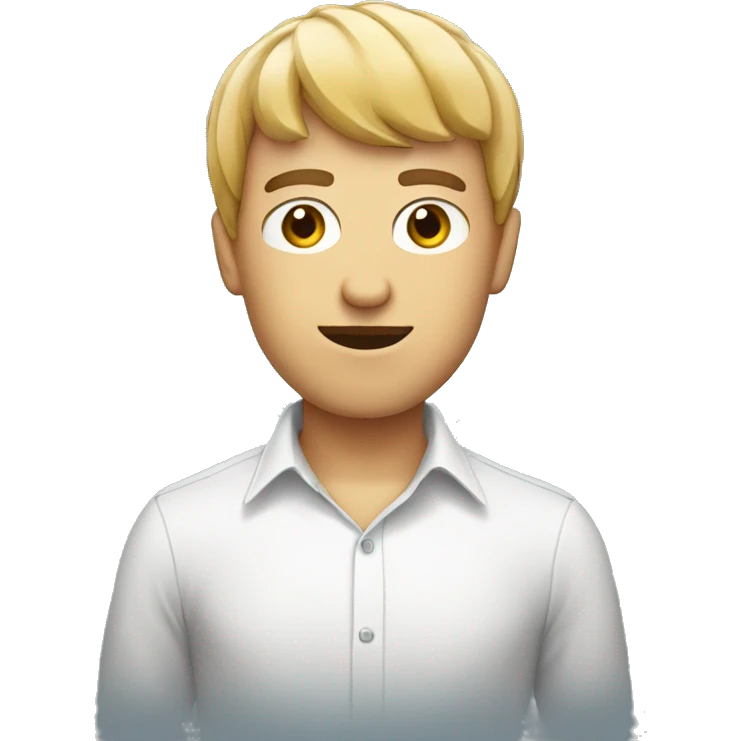 Guy with a bowl hair cut, smart shirt and a massive chain  emoji