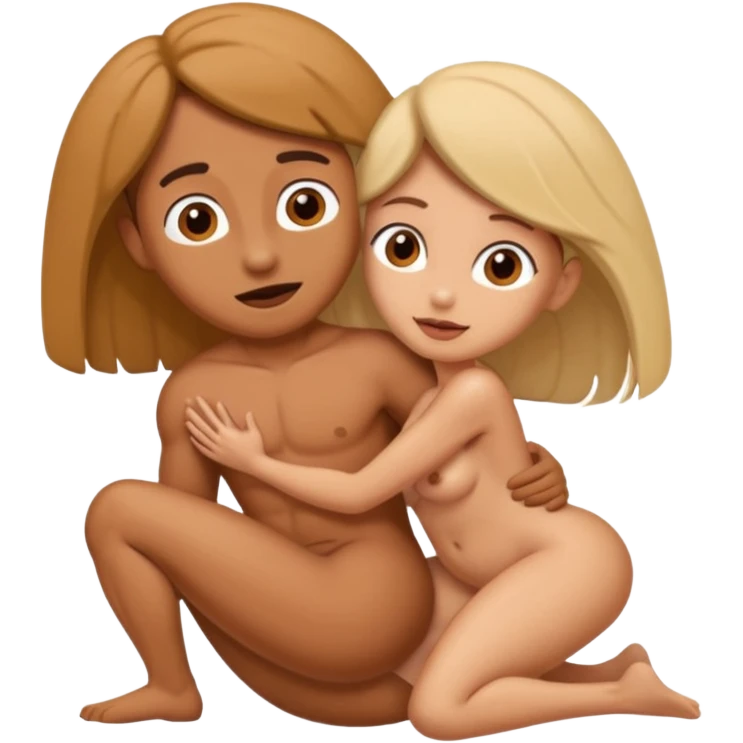 Un hombre y una mujer en una posición porno desnudos y que el hombre le meta su pene en la vagina de la mujer y que esten en la posición de perrito  emoji