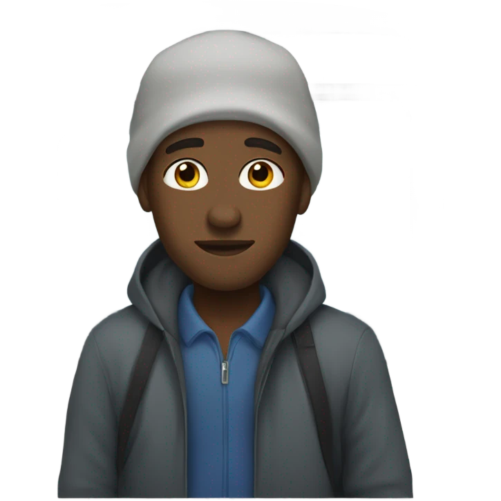Black man at the bus station  emoji