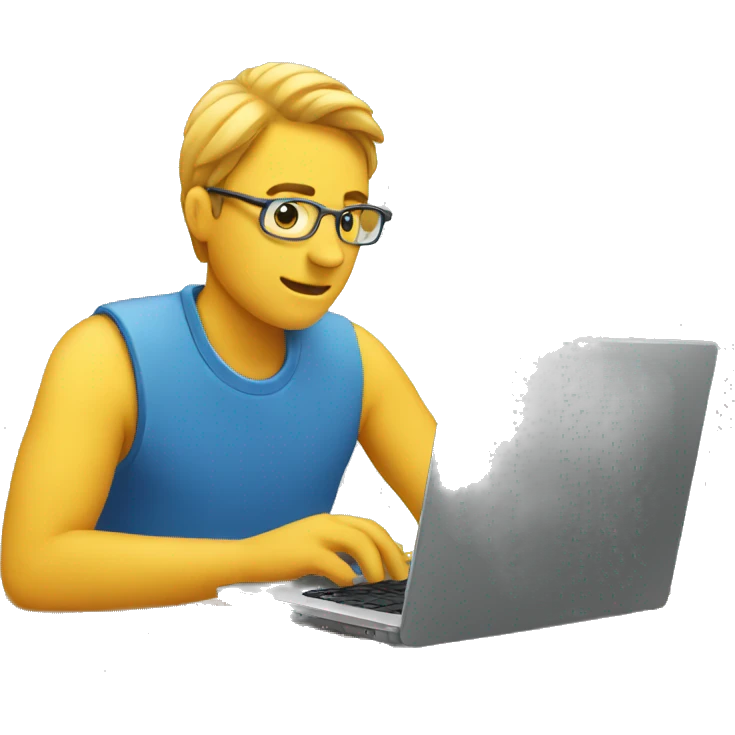 man editing on a laptop emoji
