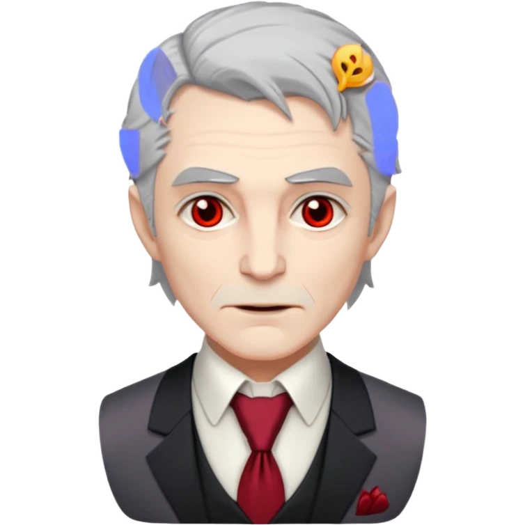  {
      "type": "human",
      "look": "old vampire lord, gray hair, formal vest, crimson tie",
      "description": "an old vampire lord with gray hair wearing a formal vest and crimson tie"
    } emoji