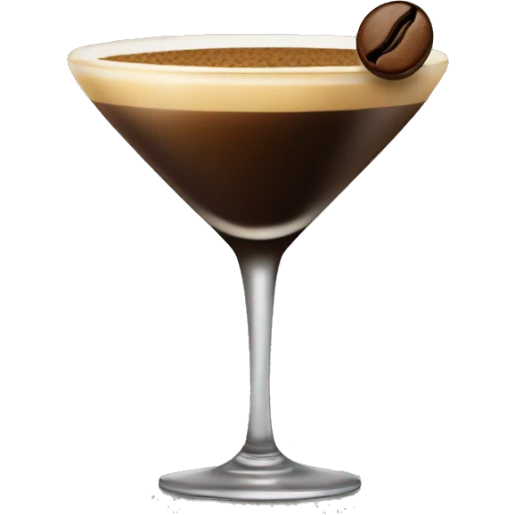Espresso martini with a coffee bean on top emoji