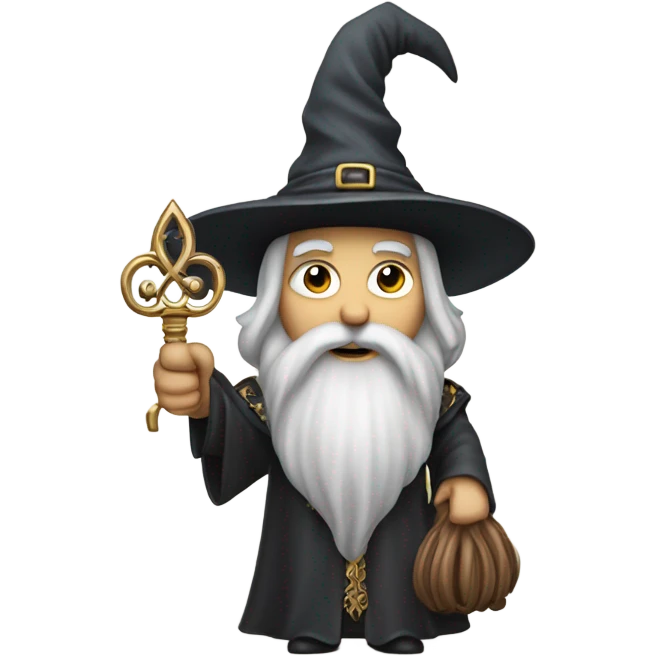 wizard holding big key emoji