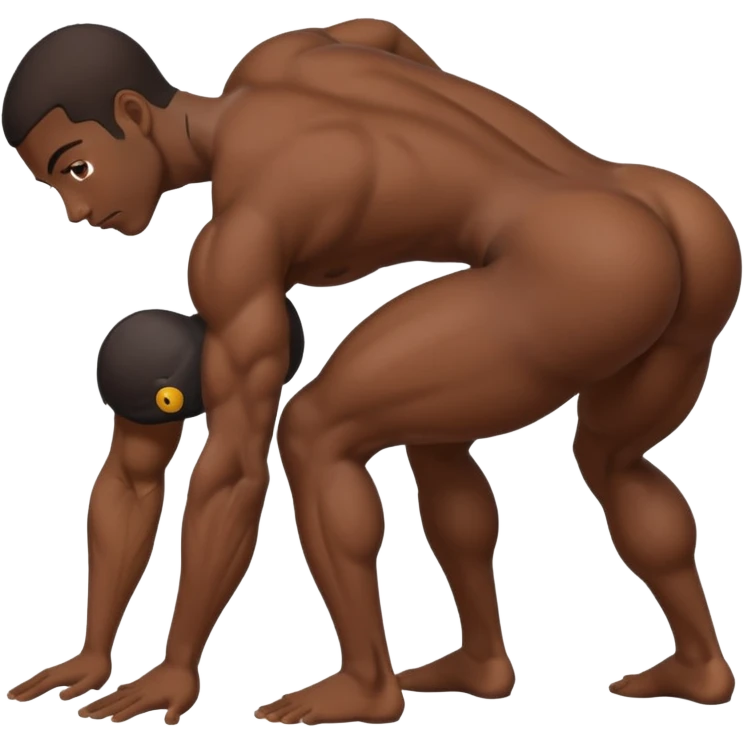 Dark skin nude emoji bending over showing ass emoji