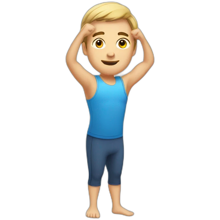 caucasian men doing morning stretch emoji