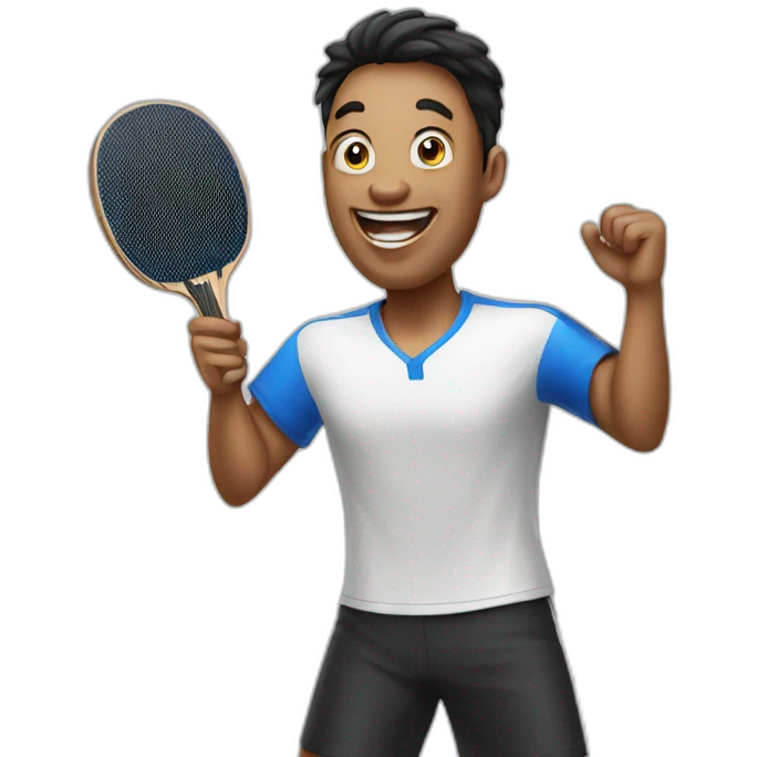 excited ping-pong player emoji