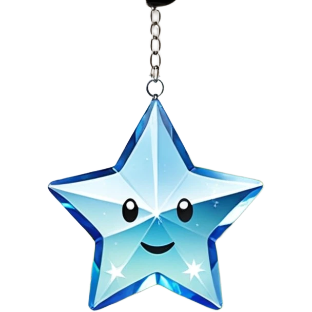 Hanging crystal star car mirror suncatcher hanger emoji