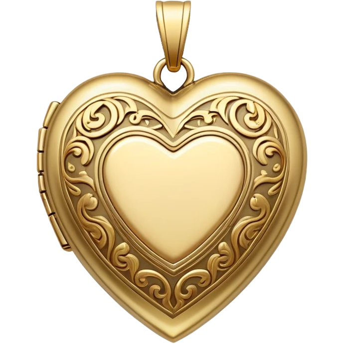 Gold heart shaped locket emoji