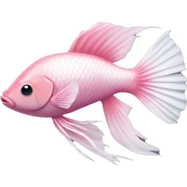 Pink and white beta fish emoji