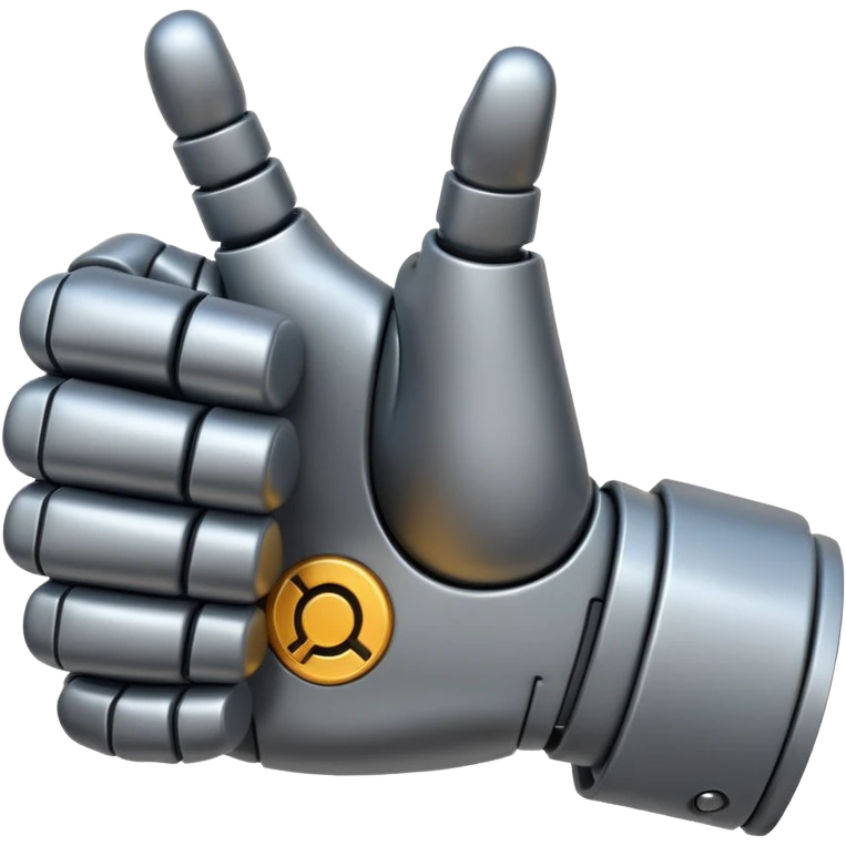 robot hand closed fist but the thumb is up emoji