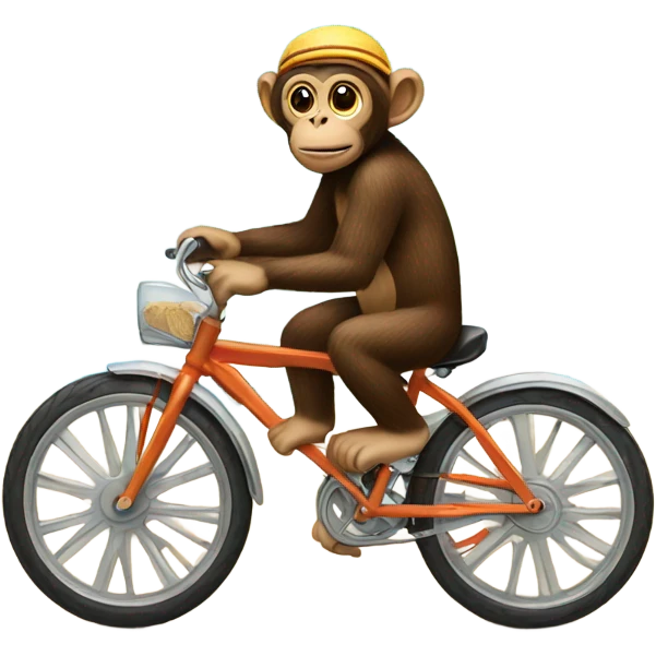 Monkey on a bike on a beach  emoji