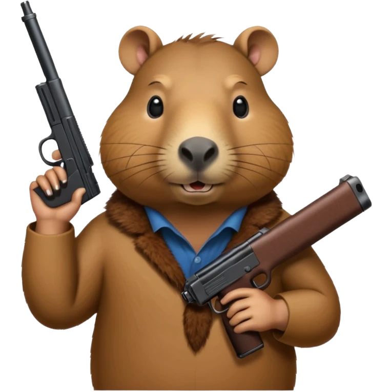 capybara holding a gun emoji