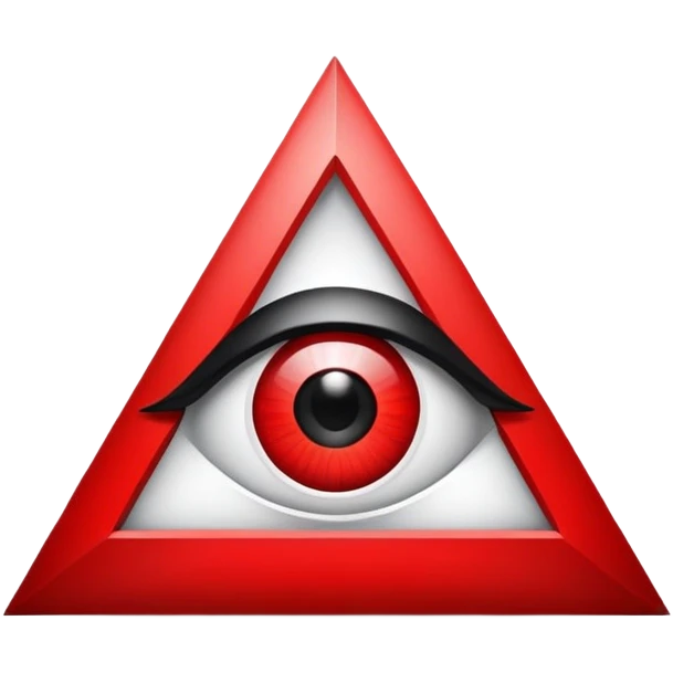 Illuminati triangle symbol with eye in center, black and red color scheme emoji