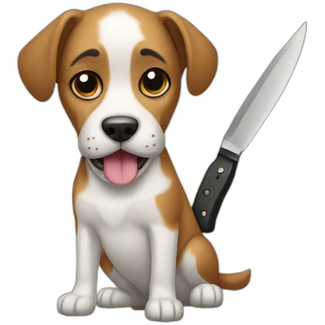 dog with cuchillo emoji