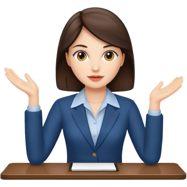 brunette woman presenting at meeting  emoji