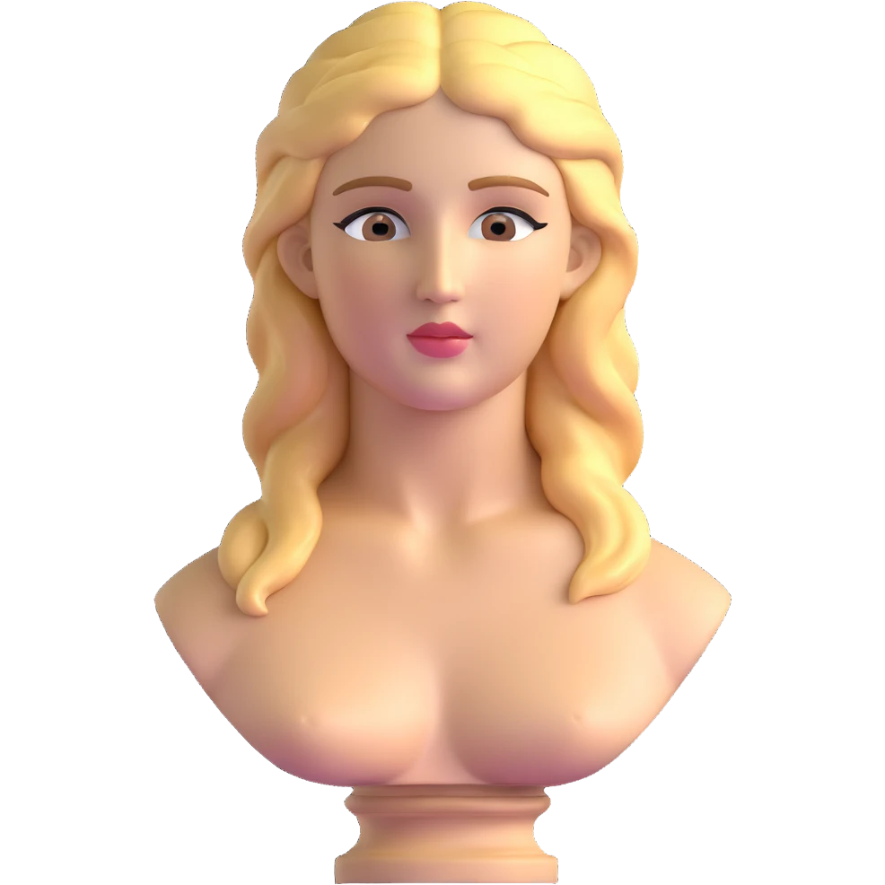 Venus de Milo statue bust only, classical Greek sculpture of Aphrodite's head and shoulders without arms emoji
