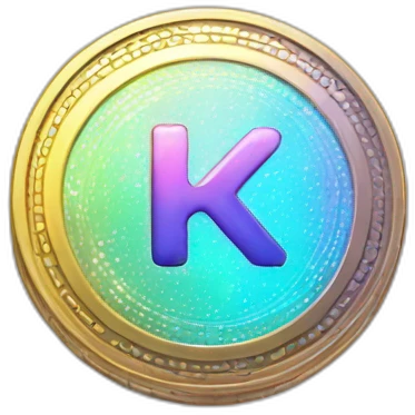 holographic-coin-with-k-symbol emoji