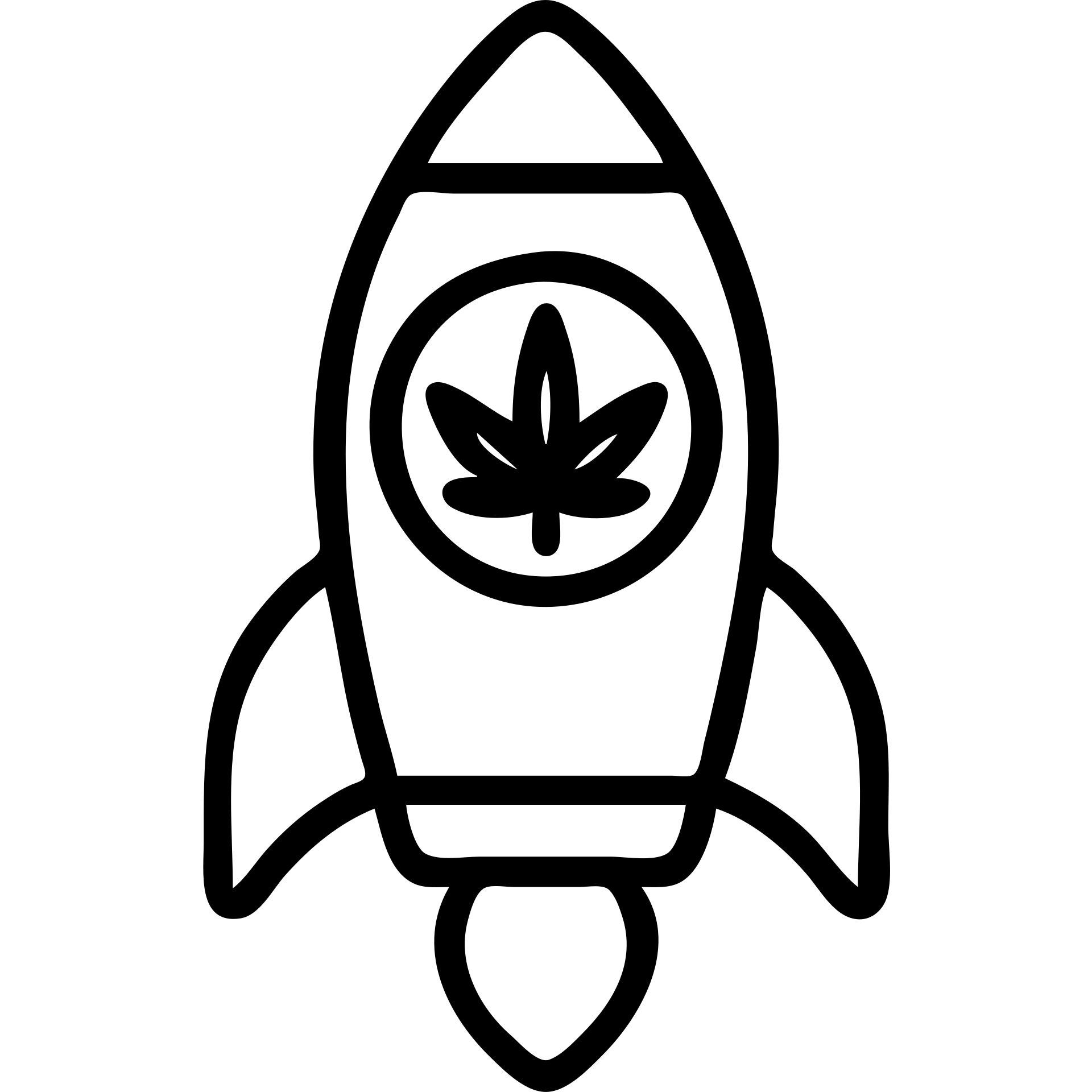 A rocket icon with a cannabis leaf symbol, simple and clean, outlined, vector style. emoji