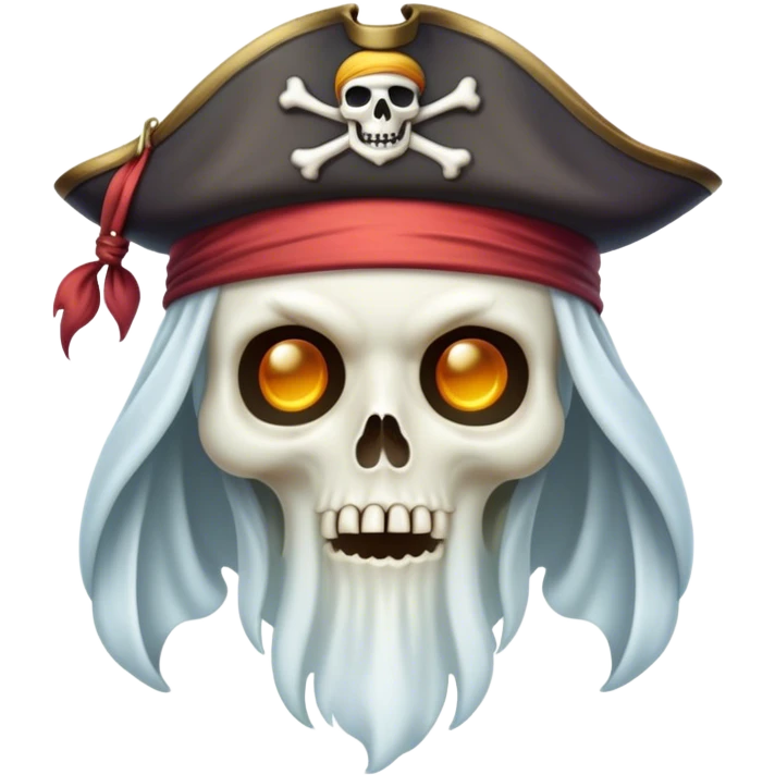A ghost with a pirate hat emoji
