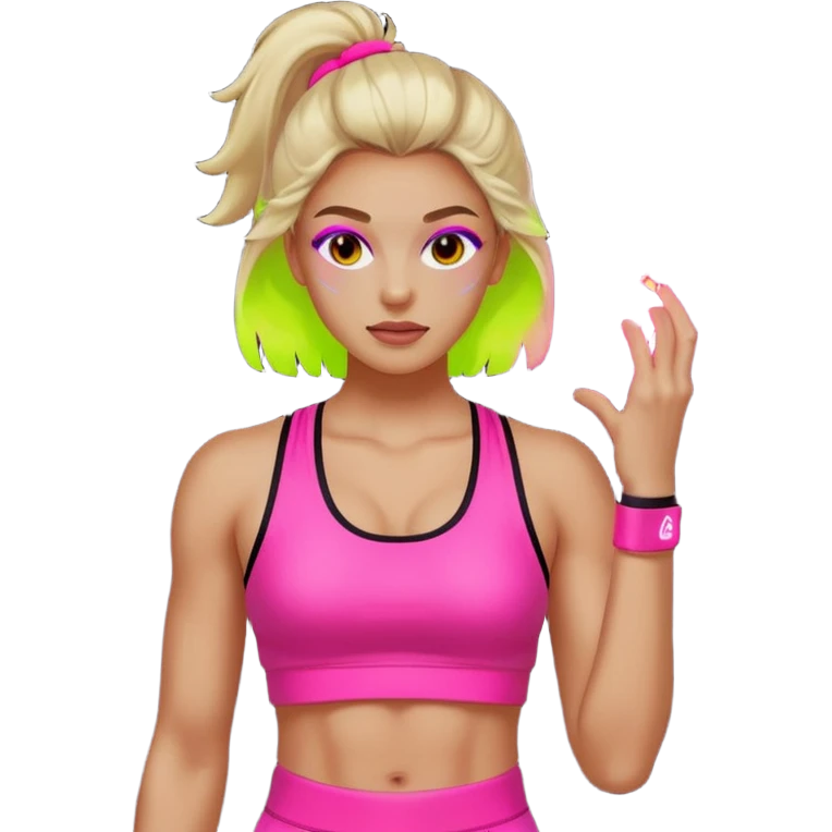 glow 80's work out emoji