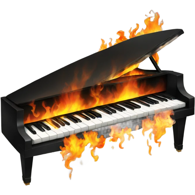 Piano on fire emoji