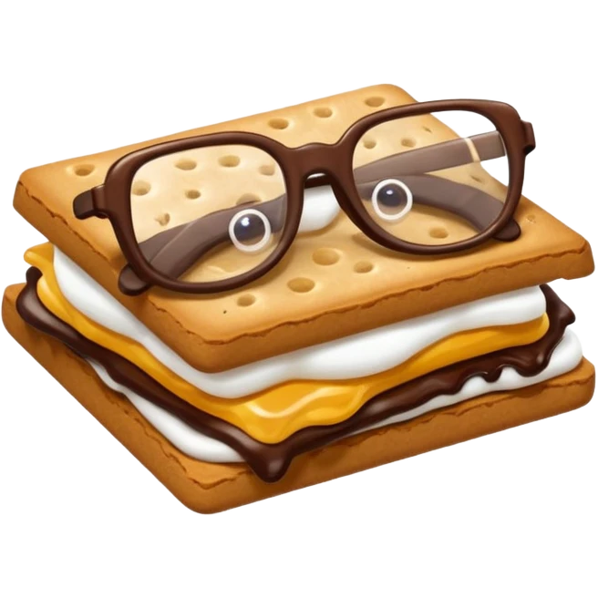 colored smores with with glassess emoji