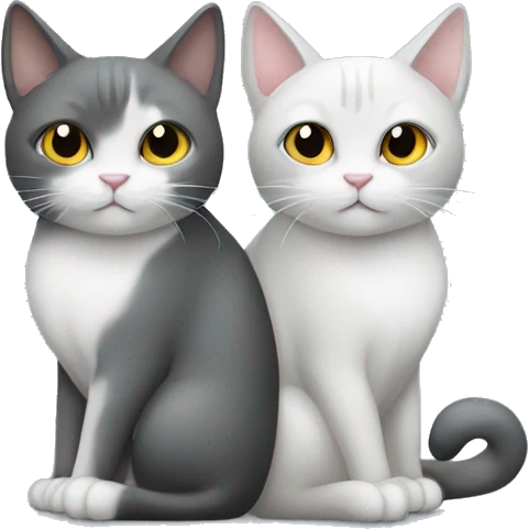 Two grey cats ying yang emoji