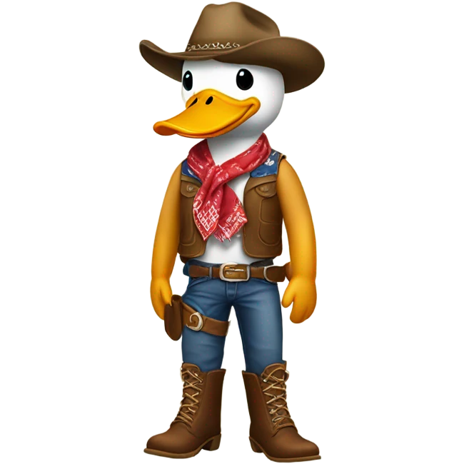 A duck in a cowboy outfit  emoji