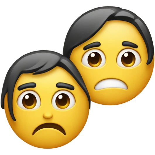 one happy face and one unhappy face emoji