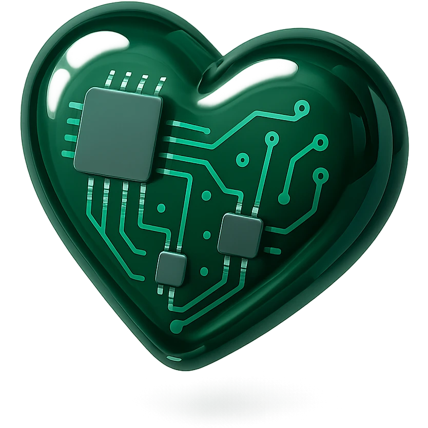 dark green heart, glossy emoji