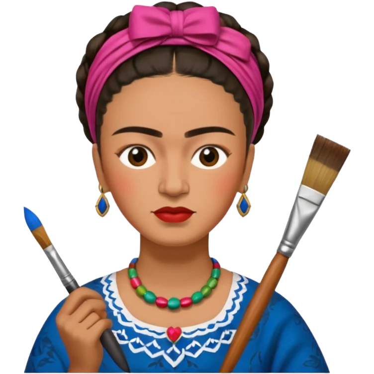 Frida Kahlo is painting  emoji