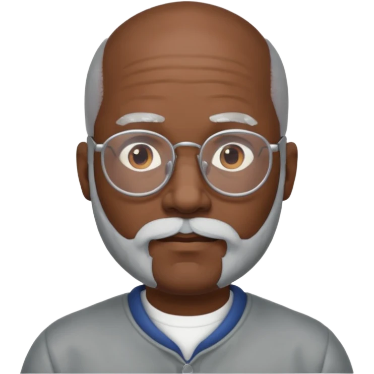 bald headed silver beard black man glasses emoji