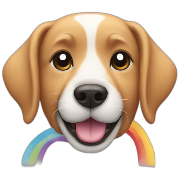 Dog with rainbow emoji