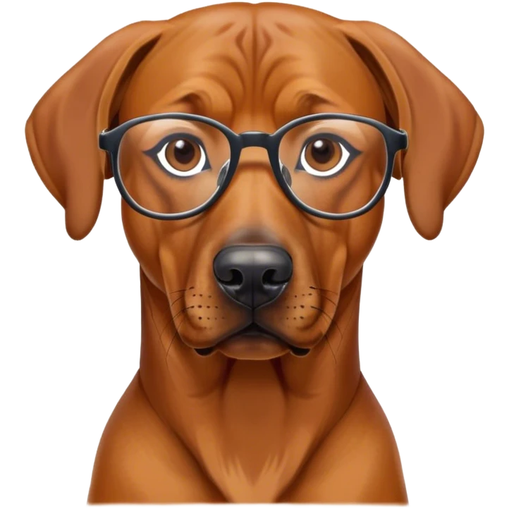 Rhodesian ridgeback Dog with glasses  emoji