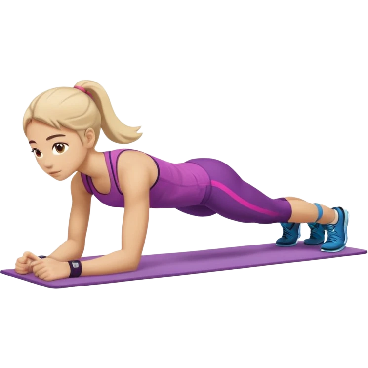girl is doing plank emoji
